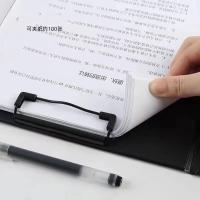 Portapapeles plegable A4 A5, color negro, con hebilla de Clip, carpeta de archivos para conferencias, almohadilla de escritura de cuero PU ultrasuave, suministros de oficina, 1 Uds. - details 10