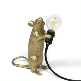 Lámpara de Noche de Resina de Ratón Nórdico Diseño de Dibujos Animados Iluminación para el Hogar - 1