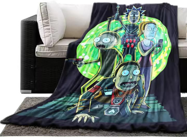 Manta de Rick y Morty como el líder espiritual, manta para cama y sofá - 1