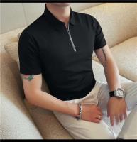 Polo de manga corta bordado de malla transpirable de verano para hombre, camiseta informal de negocios con solapa y media cremallera, - details 20