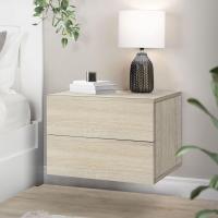 2 Mesillas Noche 42x29x30 cm Beige Roble Somona Armario Colgante 2 Cajones Cómoda Flotante Armario Pared Cajonera Mueble Auxiliar Organizador para Dormitotio Salón o Habitación - details 13
