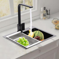 Fregadero de cocina integrado de acero inoxidable 304, juego de residuos, grifo de cocina, 38x28x19cm/15x11x7, 48 pulgadas - details 5