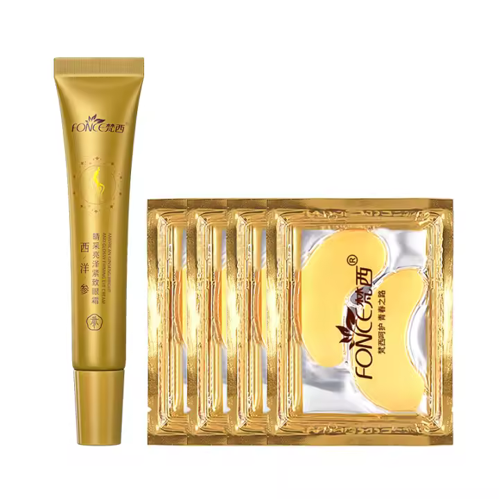 FONCE American Ginseng crema para ojos muestra 20g parche ocular gratis 4 juego de viaje de prueba hidratante antiarrugas línea ligera reafirmante - 1