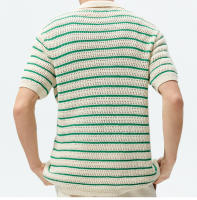 Nuevo suéter de punto de verano para hombres, camisa POLO informal de lana a rayas para hombres - details 4