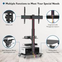 Soporte TV Ruedas para Pantallas de Plasma/LCD/LED de 30-70 Pulgadas hasta 40 kg, Soporte TV Suelo con 6 Ajustes de Altura Ajustable de Vidrio Templado de 3 Niveles, MAX VESA 600x400 mm - details 3