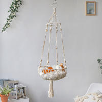 Hamaca de macramé para gato, columpio colgante de encaje, cesta para casa, cama para mascotas, para dormir, jugar, escalar - details 7