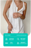 Camisón de Seda-Algodón para Mujer Verano 2025 Pantalones Cortos con Tirantes - details 0