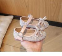 Zapatos de cuero para niñas, calzado de vestir versátil con lazo y cuentas de fondo suave, estilo princesa a la moda, novedad de otoño, 2024 - details 8