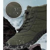 Botas de nieve de invierno para hombres y mujeres, zapatos descalzos forrados de piel cálida, repelente al agua, caja de punta ancha, botines ligeros para exteriores - details 6