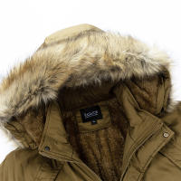 Chaqueta Parka de Vellón Cálido y Emparedada para Invierno Moda Casual con Cuello de Piel para Hombres - details 10