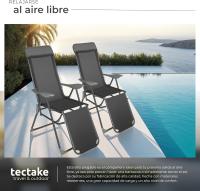 Conjunto Sillas Jardín Exterior de Aluminio, Respaldo Regulable y Reposacabezas, Conjunto Sillas Terraza Resistentes a Intemperie, Transpirable, Patas Reforzadas - 4 Sillas Gris - details 20