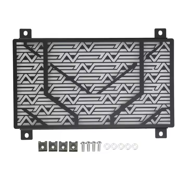 Reemplazo de la cubierta del tanque de agua de acero inoxidable de la rejilla del radiador de la motocicleta para NINJA 250 300 400 2018+ (negro) - 1
