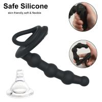 Anillo Vibrante Leten de 10 Velocidades Doble Penetración Estilo Erecta y Análgico con Cuerda de Coñejo y Plug de Glúteos Juguetes Sexuales para Pareja para la Salud y el Placer - details 7