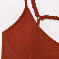 Vestido largo con tirantes para mujer, accesorios de pecho de color liso primavera y verano, ropa casual para mujer - details 10