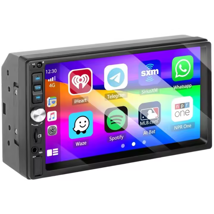 Radio de Coche 2 DIN Carplay y Android Auto, Pantalla Táctil de 7 Pulgadas Autoradio con Bluetooth/Enlace Espejo/Radio FM/Control - 1