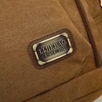 Mochila de lona de moda para hombre, bolso escolar informal Retro, Asa superior y gran capacidad, mochila d - details 15