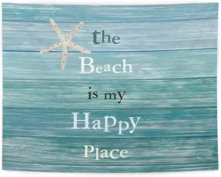 Tapiz de Playa Decoración Estética para Mi Espacio Feliz Colgado de Pared de Oceanografía - 1