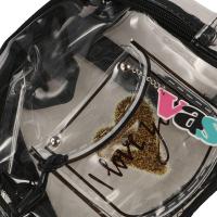 Mochila transparente de PVC portátil, bolso de gelatina de moda de estilo coreano de gran capacidad, bolso cruzado con corazón de amor para exteriores - details 4