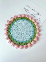 Kit de posavasos de ramo de rosas tejido a manodiyManteles individuales terminados - details 6
