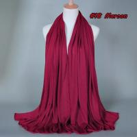 Hijab de algodón liso para mujer, chal largo y elástico, bufanda de red para el cuello, Sjaal musulmán, 35 colores, 180x80Cm - details 31