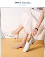 Mocasines de mujer con plataforma interior para aumentar la altura, puntera cuadrada, boca poco profunda, tacón grueso y suela suave. - details 6