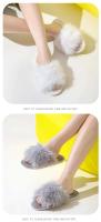 Zapatillas de felpa para interiores esponjosas europeas y americanas para mujer, zapatos de invierno con punta redonda abierta y transfronteriza para niñas en casa - details 5