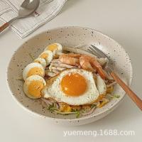 Sésamo Punto Salpicaduras Tinta Sopa Plato ins Estilo Ensalada Plato Hogar Vajilla gran Capacidad Cerámica Plato Hondo Plato Japonés - details 4