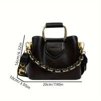 Bolso de Mano Tipo Cubo con Asa Superior, Bolso de Mano Moderno de PU, Bolso de Mano Casual para Mujer y Bolso Bandolera - details 5