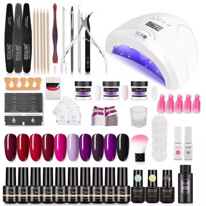 ROSALIND-Juego de esmaltes en Gel para uñas, con lámpara LED de secado, Kit de herramientas para Base y superior, barnices híbridos semipermanentes - 1