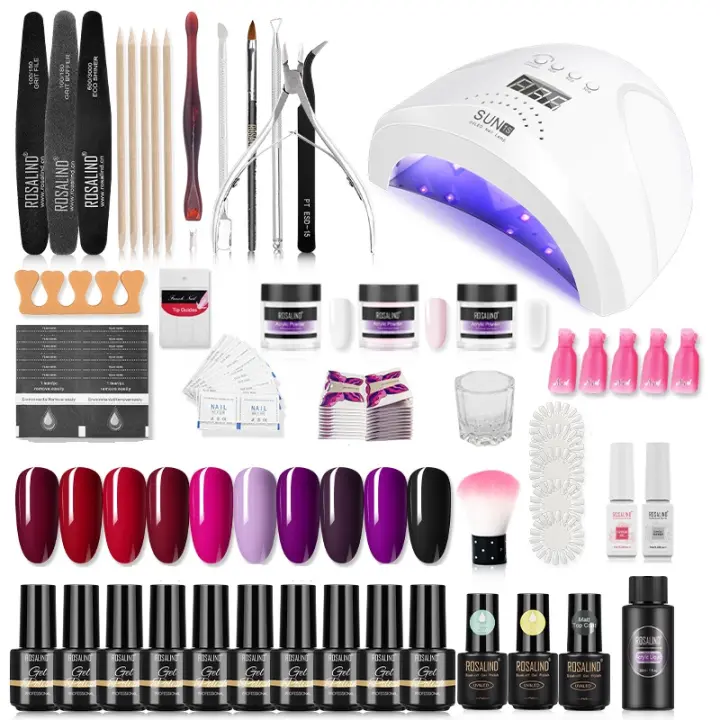 ROSALIND-Juego de esmaltes en Gel para uñas, con lámpara LED de secado, Kit de herramientas para Base y superior, barnices híbridos semipermanentes - 1