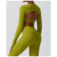 Chaqueta de yoga de manga larga para mujer, entrenamiento, correr, cubierta, gimnasio, top - details 14