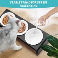 Comedero elevado para gatos Lannvan, 3 comederos para perros, comederos para gatos inclinados 15 °   Cerámica con Marco Metálico, Cuenco Antivómitos para Gatos, Comederos y Bebederos para Gatos y Perros Pequeños - details 5