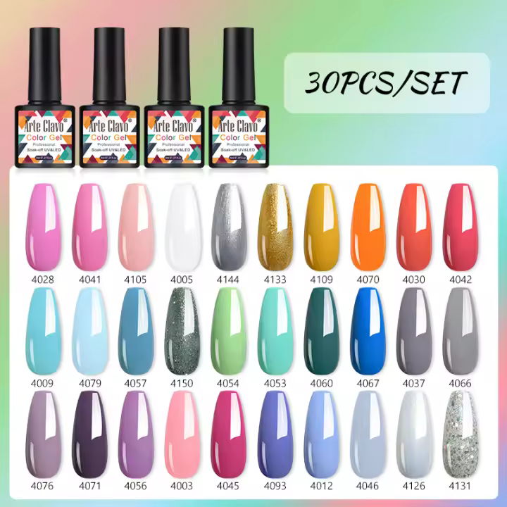 Arte Clavo-esmalte de uñas semipermanente, barniz para uñas de Gel UV artísticas, capa Base, 30 piezas - 1