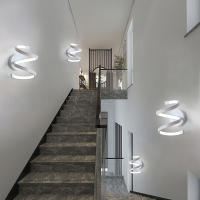 Goeco Aplique Pared Interior, lámpara de Pared Acrílica, 18W, 2000lm, Luz de pared en Espiral Blanca para Dormitorio, Balcón - details 11