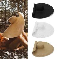 Sombrero de paja de verano con protección UV para mujer, sombrero grande para viajes al aire libre, sol, 25CM - details 0
