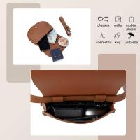 Elegante riñonera marrón para mujer con ribete metálico, bolso de hombro, bolsa para lápiz labial de PU, mochila de lujo de alta gama - details 5