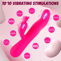 Vibrador de silicona suave 3 en 1 potente con calefacción para punto G, conejito vibrador con 10 modos de vibración, varita mágica, masturbador, estimulador, vibrador de dildo, varita AV, masajeador de vagina y clítoris, juguetes sexuales para mujeres, pa - details 1