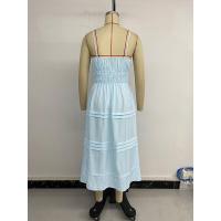Nuevo vestido informal de verano para mujer, estilo vacacional, a rayas, decorativo y sin mangas. - details 13