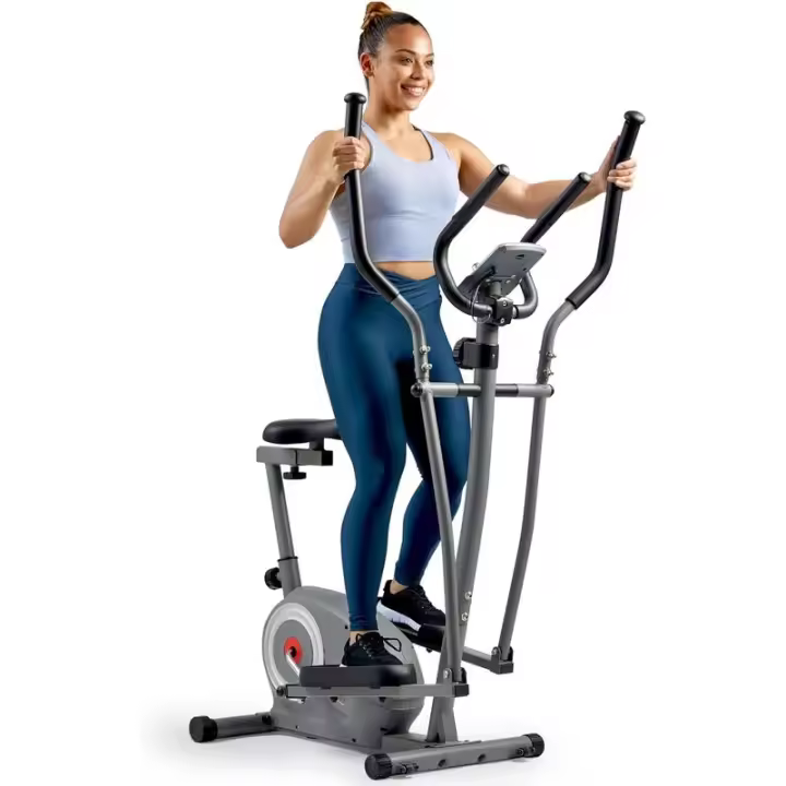 Sunny Health & Fiess Essential Smart 2 en 1 Cross Trainer Bicicleta elíptica, máquina de entrenamiento magnético para adultos/personas mayores gimnasio en casa - 1