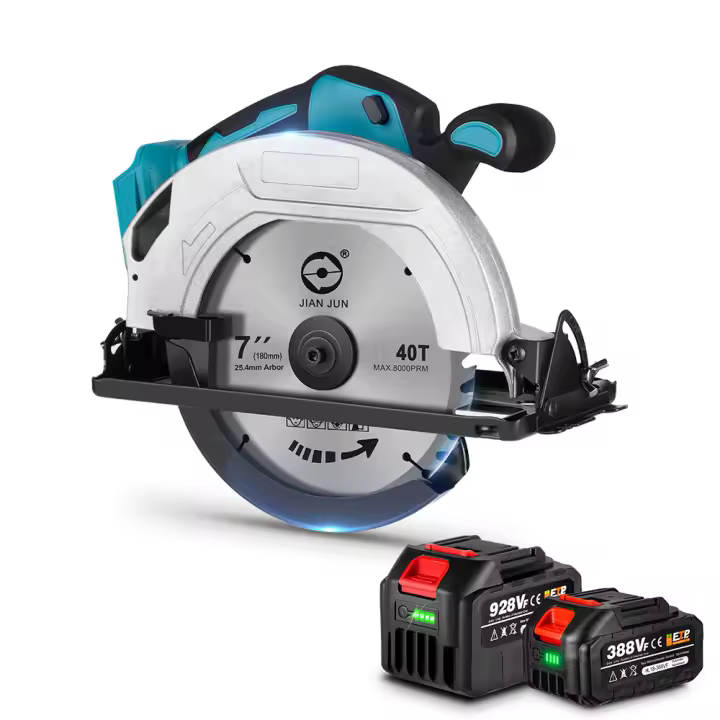 Sierra circular eléctrica sin escobillas Yofidra de 7 pulgadas y 180 mm, 10800 RPM, inalámbrica, herramienta de corte eficiente para trabajar la madera, compatible con baterías Makita y juego de pines. - 1