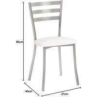 Dos sillas de Cocina, Metal, Blanco, Altura de Asiento 45 cms - details 2
