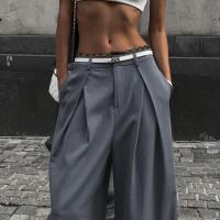 Pantalones holgados de cintura alta para mujer, pantalón de pierna ancha con empalme de encaje, moda coreana, primavera y otoño - details 6