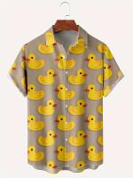 Camisas Casuales para Hombres con Estampado 3D de Oso Ropa de Verano Novedosa, Mangas Cortas, Tallas Grandes y Sueltas - details 4