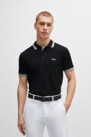 Polo de Algodón Corto BOSS Moda para Hombres en Negro - details 6