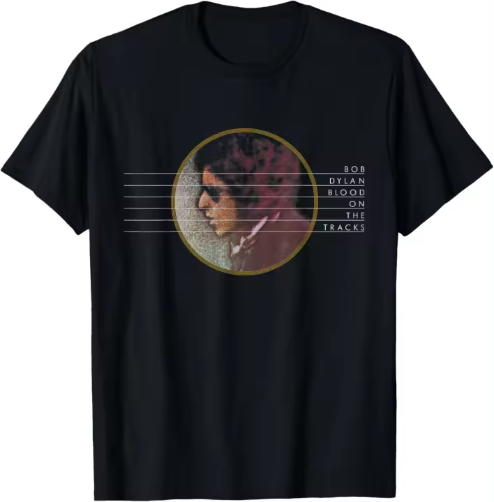 Camiseta negra de algodón con cuello redondo, Top ajustado de moda, Bob Golden On The Tracks - 1