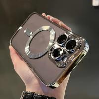 Funda de teléfono con absorción magnética electrochapada de alta calidad, compatible con Magsafe, carga inalámbrica, protección a prueba de golpes y material transparente de TPU para iPhone - Incluye protector de película para lentes - details 3