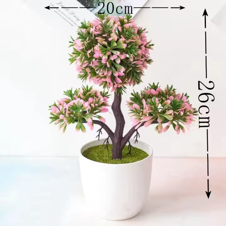 Maceta de plantas artificiales para invitados de bonsái, árbol pequeño de pino en maceta, adornos creativos de escritorio, simulación de flores falsas, novedad - 1