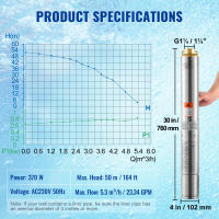 SucceBuy Bomba sumergible de pozo profundo, bomba de agua de acero inoxidable, para riego industrial y uso doméstico - details 8