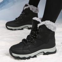 2024 nieve con botas Martin de terciopelo grueso con cordones zapatos de algodón para mujer viajes al aire libre informales grandes - details 2