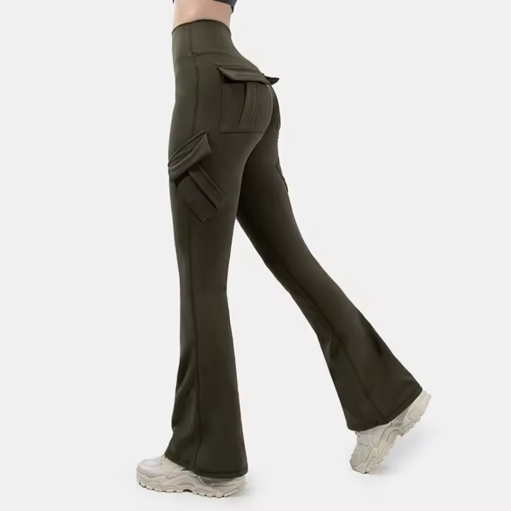Pantalones De Pierna Ancha 2025 Ajuste Perfecto, Sensación De Desnudez, Alto Talle, Etiqueta Micro Para Yoga Y Trabajo - 1
